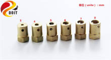 SZDOIT 3mm/4mm/5mm/6mm/7mm/8mm Motor Hexagon Coupling Brass Fixed Motor Shaft Free Screw 2024 - buy cheap