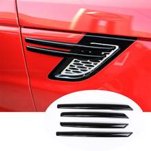 Car Styling 2014-2017 for Land Rover Range Rove Sport ABS Gloss Black Exterior Side Wing Air Flow Fender Grill Vent Lntake Trim 2024 - купить недорого