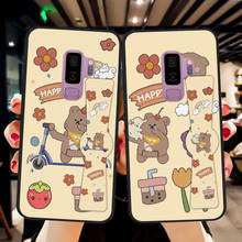 3D Matte Wristband Cases For Samsung Galaxy S6 S7 Edge Bear Cute Bracket Cover For Samsung S8 S9 Plus 2024 - buy cheap