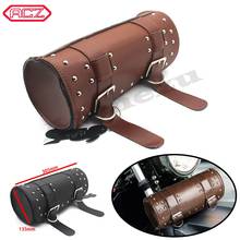 ACZ Universal Motorcycle Front Fork Roll Saddle Luggage Bags PU Leather Tool Storage Bag for Harley Bobber/Suzuki/Honda 2024 - buy cheap