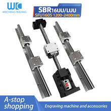 Husillo de bolas SFU1605 de 1200-1450mm, 16mm, tornillo de bola SBR16 de riel lineal + BF12 Nema 23 24, asiento del Motor HM12-57/60 + acoplador para enrutador cnc 2024 - compra barato