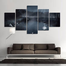 Pintura em tela para decoração caseira, 5 peças, árvore, paisagem, impressões hd para sala de estar, arte de parede, imagens criativas, modulares, arte, pôster 2024 - compre barato