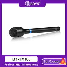 BOYA BY-HM100 микрофон Всенаправленный беспроводной портативный динамический микрофон XLR с длинной ручкой для интервью 2024 - купить недорого