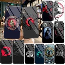 Capa de celular viking rannar raven, capa de vidro temperado iphone 11 pro xr xs max 8x7 6s 6 plus se 2020 2024 - compre barato