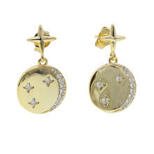 2021Christmas shiny cz Moon and Star dangle Earring for Women Christmas Jewelry Gift Fashion Jewelry Earrings 2024 - buy cheap