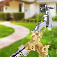Dual-Outlet Brass Faucet Irrigation Ball Valve Adapter Garden Tap Hose Splitter 2 Ways Faucet Adapter Fitting 3/4" US/EU Thread 2024 - buy cheap