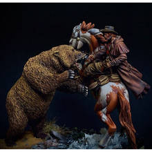 1/32 Scale Fighting With Bear Unpainted Resin Figure Building Kit 2024 - buy cheap