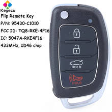 KEYECU Flip Remote Control Car Key With 4 Buttons 433MHz ID46 Chip for Hyundai Sonata 2014 2015 2016 2017 Fob P/N: 95430-C1010 2024 - buy cheap