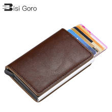 BISI GORO Smart Wallet Aluminum Box Credit Card Holder for Men and Women Slim Wallet RFID Holder Card Case Business Card Wallet 2024 - buy cheap
