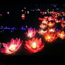 4pcs LED Floating Lotus Lights Blessing Wishing Light Pool Lake Decor Birthday Candle LED Lamp Water Lantern Wedding Decoration 2024 - buy cheap