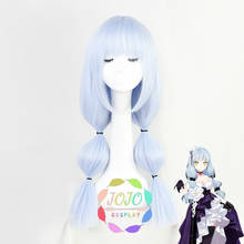 Meninas frontline hk416 luz azul longo jogo cosplay resistente ao calor do cabelo sintético carnaval halloween role play + peruca livre boné 2024 - compre barato