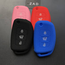ZAD Car Silicone remote key cover protection case cover shell set for Hyundai ix35 iX45 iX25 i10 i30 HB20 Sonata Solaris Santafe 2024 - buy cheap
