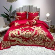 Century wedding Bedding Set red embroidery Bed Set 100S Long-staple cotton Duvet Cover Set Queen King size Bed Sheet Pillowcases 2024 - buy cheap