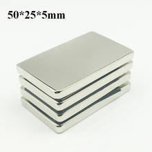Wangyatian 2pcs Cuboid Block 50 x 25 x 5mm Super Strong N35 Rare Earth Magnets Neodymium Magnet 2024 - buy cheap
