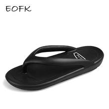 Eofk chinelos femininos, sandálias novas para fora de verão, sapatos macios casuais, simples, de fundo grosso, chinelos rasos para praia 2024 - compre barato