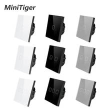 MiniTiger EU/UK standard 1 Gang 1 Way Touch Switch White Crystal Glass Panel Touch Switch Light Wall Only Touch Function Switch 2024 - buy cheap