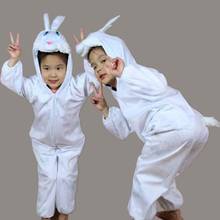 Girls Boys  White Rabbit Cosplay Halloween Costume for Kids Cute Animal Jumpsuit Clothing Carnival Party Children Masquerade 2024 - buy cheap