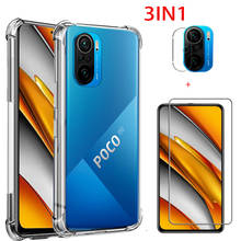 Funda protectora de cristal templado 3 en 1 para xiaomi poco F3, Protector de pantalla de lente, película de seguridad, pocoF3 2024 - compra barato