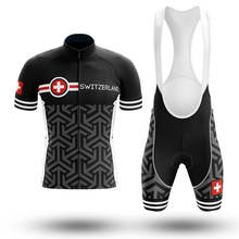 Conjunto de Ropa de Ciclismo de color negro suizo, Maillot de verano para bicicleta de montaña, Ropa deportiva, novedad 2024 - compra barato