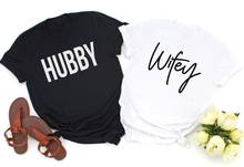 Camiseta de marido y mujer, camisas con letras estampadas, para verano, luna de miel, recién nacida, a la moda, novedad 2024 - compra barato