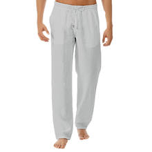 Summer Cotton Line Pants Men's 2020 Fashion Casual Solid Color Straight Loose White Joggers Elastic Waist Plus Size Trousers 3XL 2024 - buy cheap