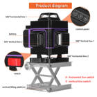 Multifunctional 16 Lines Level Tool Vertical Horizontal Line with 3° Self-leveling Function Woodworking tools - compare prices