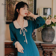 Vestido largo de manga larga para mujer, prenda de estilo francés con cuello Peter Pan de alta calidad, novedad de otoño, 2021 2024 - compra barato