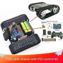 T101 Smart Robot Tank Chassis with PS2 Wireless Handle Control Kit+33GB-520 Motors DIY Maker Learning Far Connection Distance 2024 - buy cheap