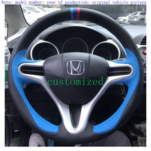 customized Hand-stitched leather Car Steering Wheel Cover For Honda FitSaloon  CITY  CIVIC series  Accessories 2024 - buy cheap