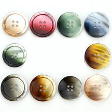 Botones redondos de resina de 15/20/25/30mm, 4 agujeros para ropa, botón de Color degradado, decoración artesanal, accesorios DIY, 6 uds. 2024 - compra barato