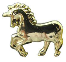 18,5*14,5 ММ 3D металлический значок Единорог Лошадь в золотом цвете (300 шт./лот) 2024 - купить недорого
