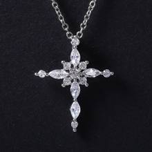 New Creative and Exquisite Cross Inlaid Zircon Ladies Pendant Necklace European and American Necklace Jewelry 2024 - buy cheap