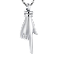 Pingente formato de mão de lembrança colar, feminino masculino mini cromado urna para cinzas joias memoriais pingente 2024 - compre barato