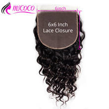 Mscoco 6x6 Lace Encerramento Gratuito Médio de Três Partes de Fechamento Do Laço Da Onda de Água Cor Natural Remy Brasileiro Do Cabelo Humano fechamento rendas 2024 - compre barato