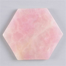 Natural crystal gemstone crafts rose quartz coaster hexagonal slice healing stone decoration for home decoration 2024 - buy cheap