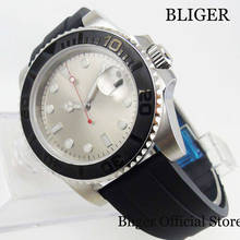 BLIGER Grey Mechanical Men Watch 40mm Wristwatch Sapphire Brushed Ceramic Bezel Rubber Strap MIYOTA Movement 2024 - buy cheap