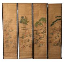 Pintura e caligrafia chinesa tradicional, coleção de quatro telas para decoração da sala de estar baizitu 2024 - compre barato