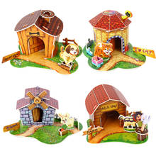 Rompecabezas 3D de Casa de papel para niños, juguete de construcción con imagen de dibujos animados, modelo educativo, regalo de Navidad 2024 - compra barato