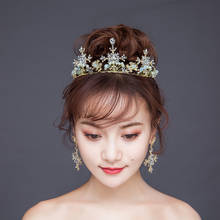 Luxury Rhinestone Crown Baroque Cross Handmade Crown&earrings sets Bridal Wedding crystal Princess crown Headdress Jewelry Sets 2024 - buy cheap