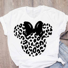 Women's T-shirt cartoon leopard bow T-shirt short sleeve print casual women's clothing tops graphic T-shirt Harajuku shirt women 2024 - купить недорого