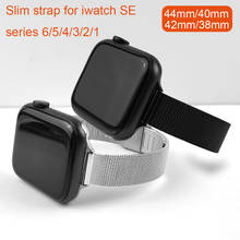 Slim Strap for Apple Watch Band SE 7/6/5/4/3/2 41mm 45mm 38mm 42mm 40mm 44mm Stainless Steel Wristband Bracelet iWatch SE Women 2024 - buy cheap