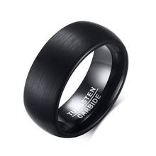 Eamti Mens Rings Black Tungsten 8mm Dark Wedding Band Brushed Matte Punk Cool Ring Party Simple Jewelry 2024 - купить недорого