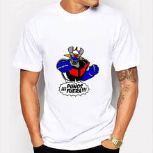 Camiseta com estampa de anime mazinger z, camiseta masculina de algodão com estampa gráfica de manga curta, gola redonda, camisas de rua 2024 - compre barato