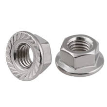 M3-M16 flange nut 304 stainless steel nut hexagon anti-skid screw cap with pad fine counter tooth anti loose nut 5Pcs/lLot 2024 - buy cheap