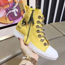 Handmade Hollow Rhinestone Zipper Shoes For Women Zapatos De Mujer Increase With Thick Bottom Fashion Sneakers Outside Female 2024 - buy cheap