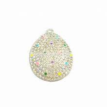 Newest !   42MM   10pcs/lot Clear   Easter Egg With Colorful Dots  Rhinestone Pendants 2024 - buy cheap