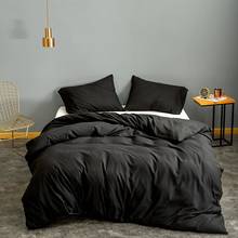 Duvet Cover King Size Black Color Bedding Set Queen for Adults housse de couette Single Bed Sets Plain Quilt Cover 2024 - buy cheap
