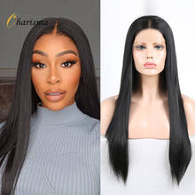 Charisma Straight Synthetic Lace Front Wig for Women Middle Part Black Wigs Natural Hairline Lace Front Wigs Cosplay Wigs 2024 - buy cheap