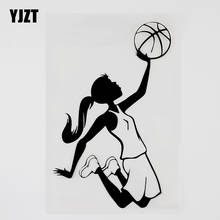 YJZT 10.9CMX16.4CM Cartoon Basketball Girl Player Decal Vinyl Car Sticker Black/Silver 8A-1077 2024 - buy cheap