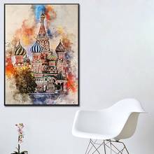 Московская роспись на акварельном холсте, настенная живопись, картина, печать, украшение для дома, гостиной, настенный постер, украшение для комнаты 2024 - купить недорого